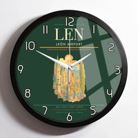 Thumbnail for León Airport (LEN) design on dark green framed wall clock