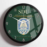 Thumbnail for Santos Dumont Airport (SDU) design on dark green framed wall clock