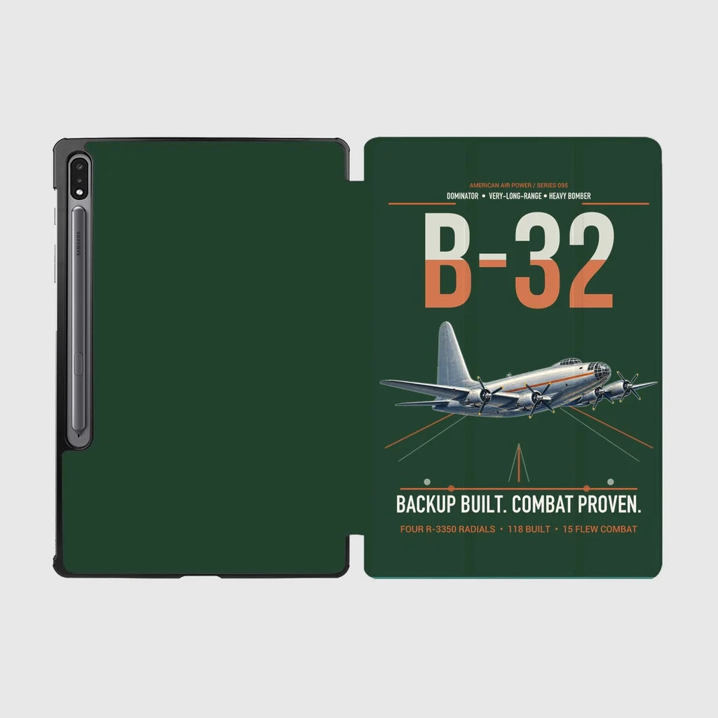 B-32 Dominator design on dark green samsung tablet tablet case