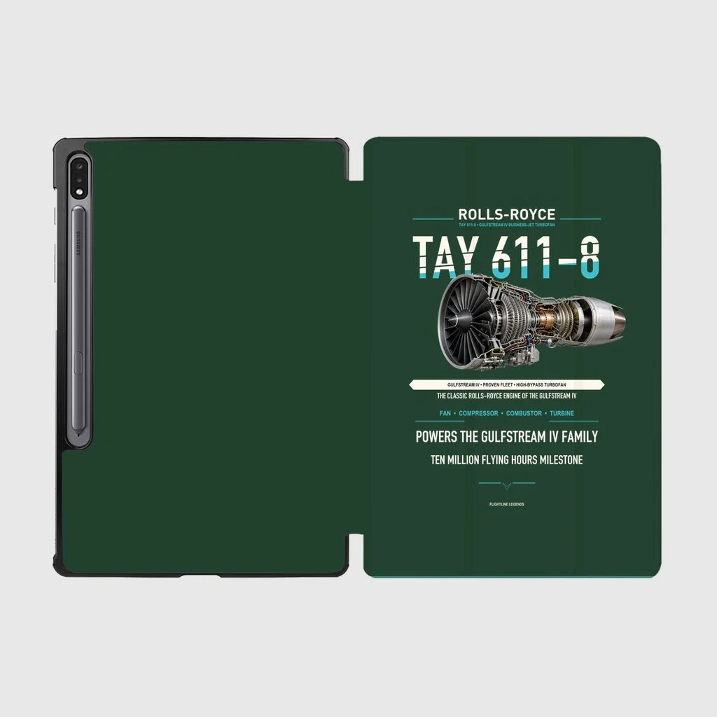 TAY 611-8 design on dark green samsung tablet tablet case
