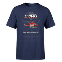 Thumbnail for SUBARU Bell 412EPX design on navy blue t-shirt, single-side print
