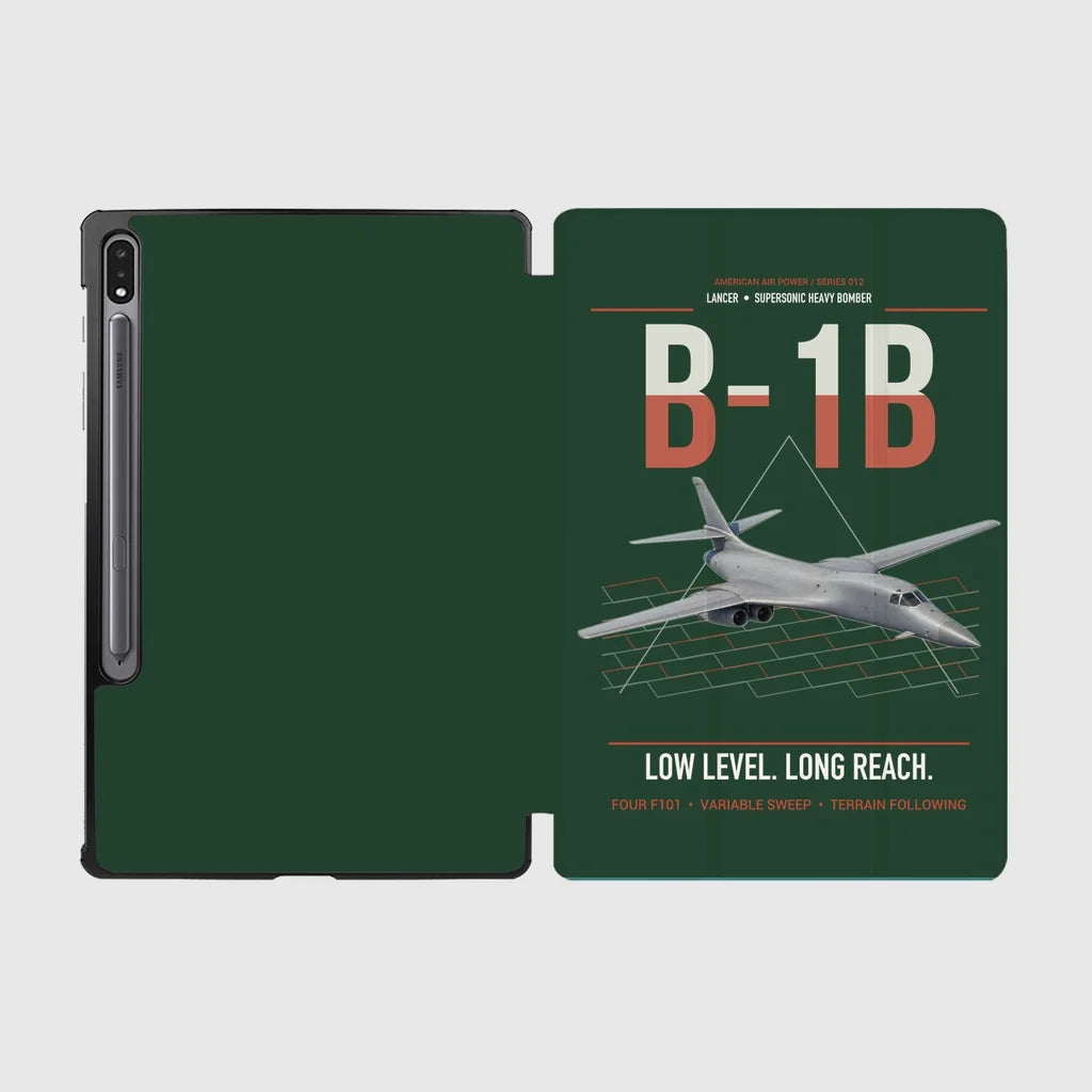B-1B Lancer design on dark green samsung tablet tablet case