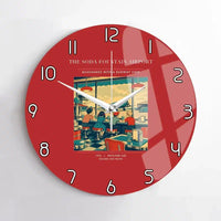 Thumbnail for VINTAGE G4247 - The Soda Fountain Airport - Designed Wall Clocks design on red no-frame