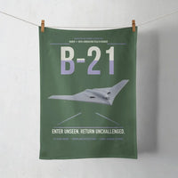 Thumbnail for B-21 Raider design on dark green towel
