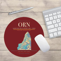 Thumbnail for Ahmed Ben Bella Airport (ORN) design on dark red round mouse pad