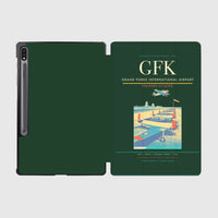 Thumbnail for Grand Forks International Airport (GFK) design on dark green samsung tablet tablet case