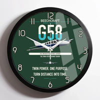 Thumbnail for Beechcraft Baron G58 design on dark green framed wall clock