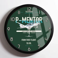 Thumbnail for Tecnam P-Mentor design on dark green framed wall clock