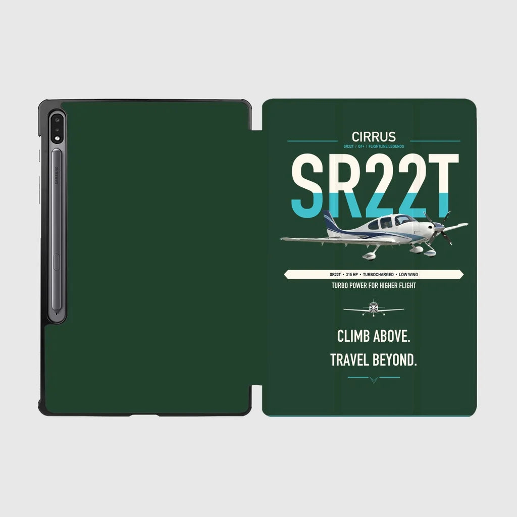 Cirrus SR22T design on dark green samsung tablet tablet case
