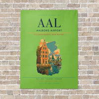 Thumbnail for Aalborg Airport AAL - Canvas No Frame - Light Green