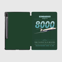 Thumbnail for Bombardier Global 8000 design on dark green samsung tablet tablet case