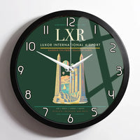 Thumbnail for Luxor International Airport (LXR) design on dark green framed wall clock