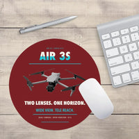 Thumbnail for DJI Air 3S design on dark red round mouse pad