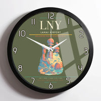 Thumbnail for Lanai Airport (LNY) design on green army framed wall clock
