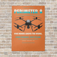 Thumbnail for Skyfront Perimeter 8 vertical canvas print - no frame - orange background