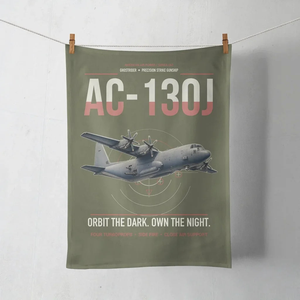 AC-130J Ghostrider design on green army towel