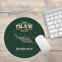 Thumbnail for Sikorsky CH-53E Super Stallion design on dark green round mouse pad
