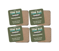 Thumbnail for Daher TBM 960 design on green army 4 pieces set coaster