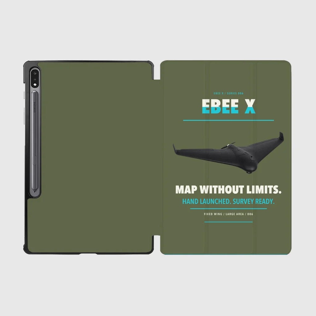 AgEagle eBee X design on green army samsung tablet tablet case