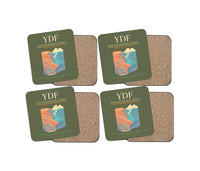 Thumbnail for Deer Lake Regional Airport (YDF) design on green army 4 pieces set coaster
