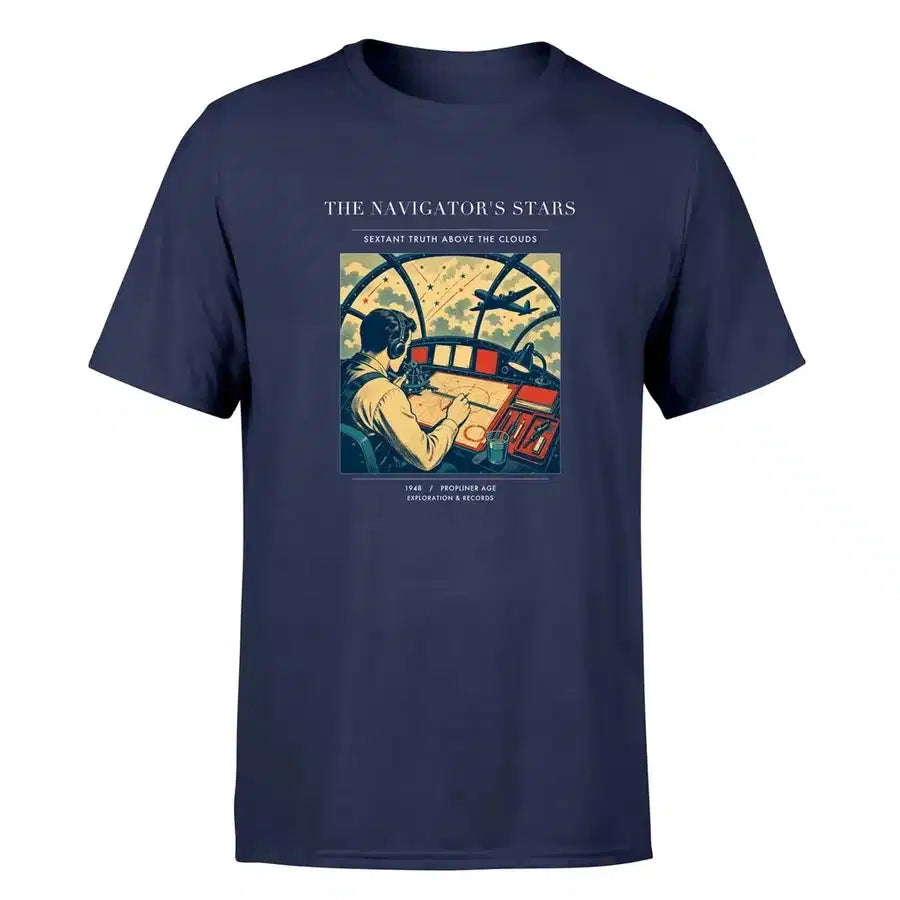 VINTAGE G4297 - The Navigator's Stars - Premium T-Shirt design on navyblue premium t shirt
