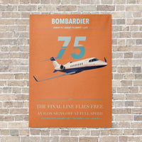 Thumbnail for Bombardier Learjet 75 Liberty vertical canvas print - no frame - orange background