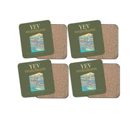Thumbnail for Inuvik (Mike Zubko) Airport (YEV) design on green army 4 pieces set coaster