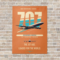 Thumbnail for Boeing 707-320C vertical canvas print - no frame - orange background