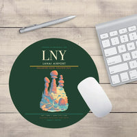 Thumbnail for Lanai Airport (LNY) design on dark green round mouse pad
