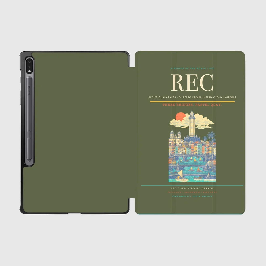 Recife Guararapes (REC) design on green army samsung tablet tablet case