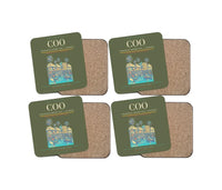 Thumbnail for Cadjehoun Airport (COO) design on green army 4 pieces set coaster