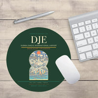 Thumbnail for Djerba-Zarzis International Airport (DJE) design on dark green round mouse pad