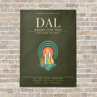 Thumbnail for Dallas Love Field DAL - Canvas Framed - Green Army