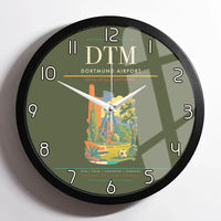 Thumbnail for Dortmund Airport (DTM) design on green army framed wall clock