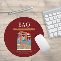 Thumbnail for Ernesto Cortissoz International Airport BAQ Mouse-Pad Round - Dark Red
