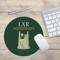 Thumbnail for Luxor International Airport (LXR) design on dark green round mouse pad
