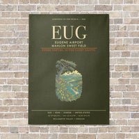Thumbnail for Eugene Airport Mahlon Sweet Field EUG - Canvas Framed - Green Army