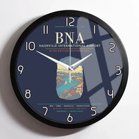 Thumbnail for Nashville International Airport BNA Wall-Clock Framed - Navy Blue