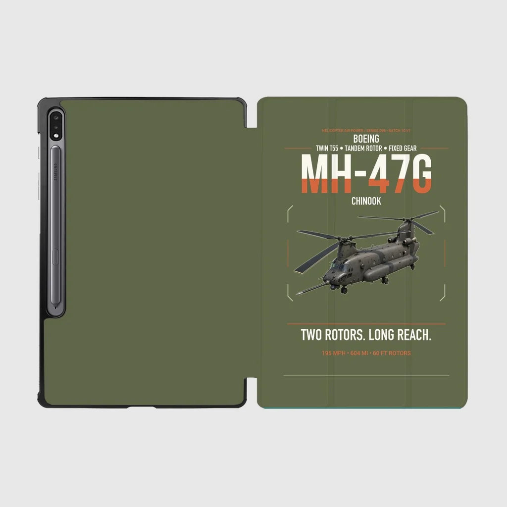 Boeing MH-47G Chinook design on green army samsung tablet tablet case