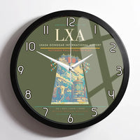 Thumbnail for Lhasa Gonggar International Airport (LXA) design on green army framed wall clock