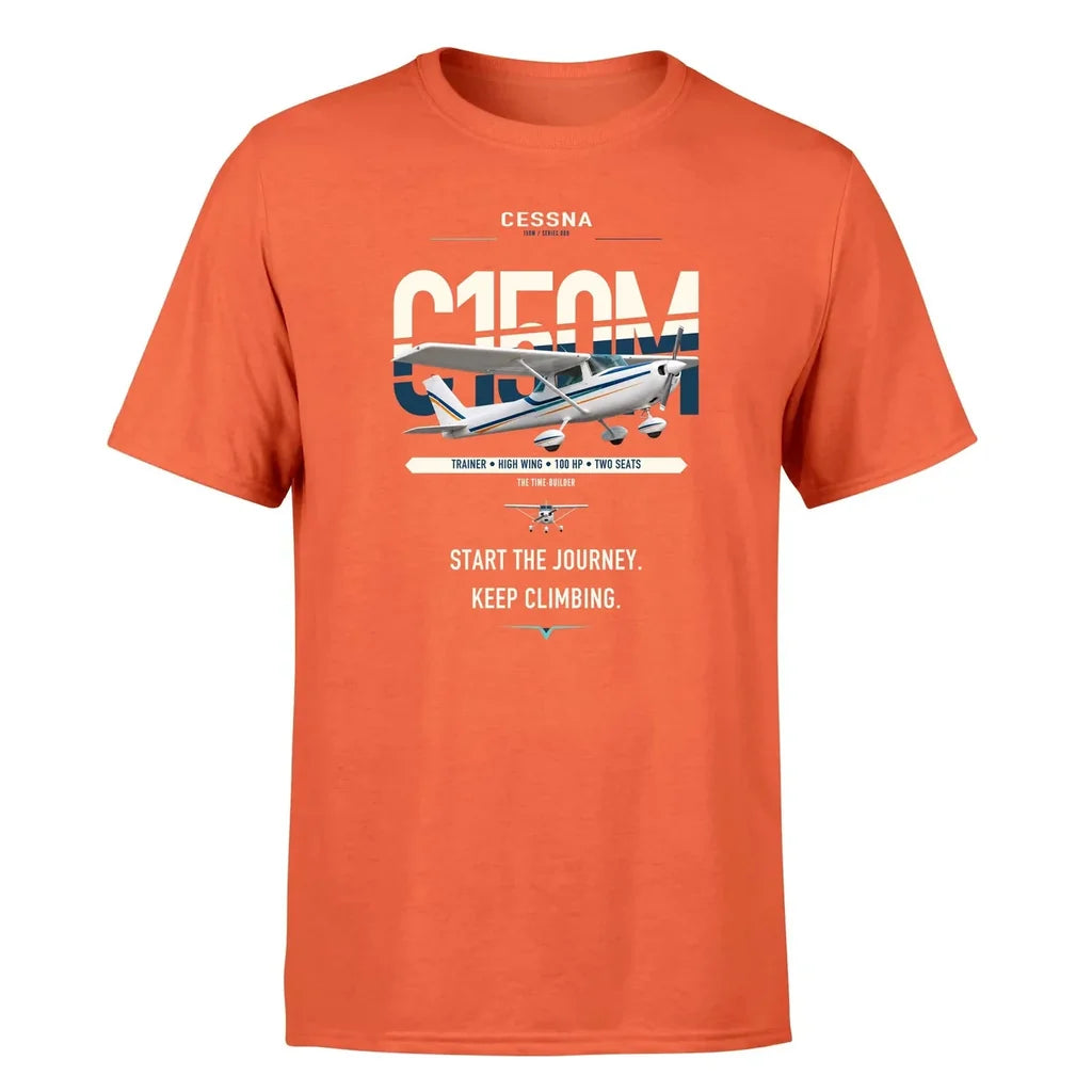 Cessna 150M design on orange t-shirt, single-side print