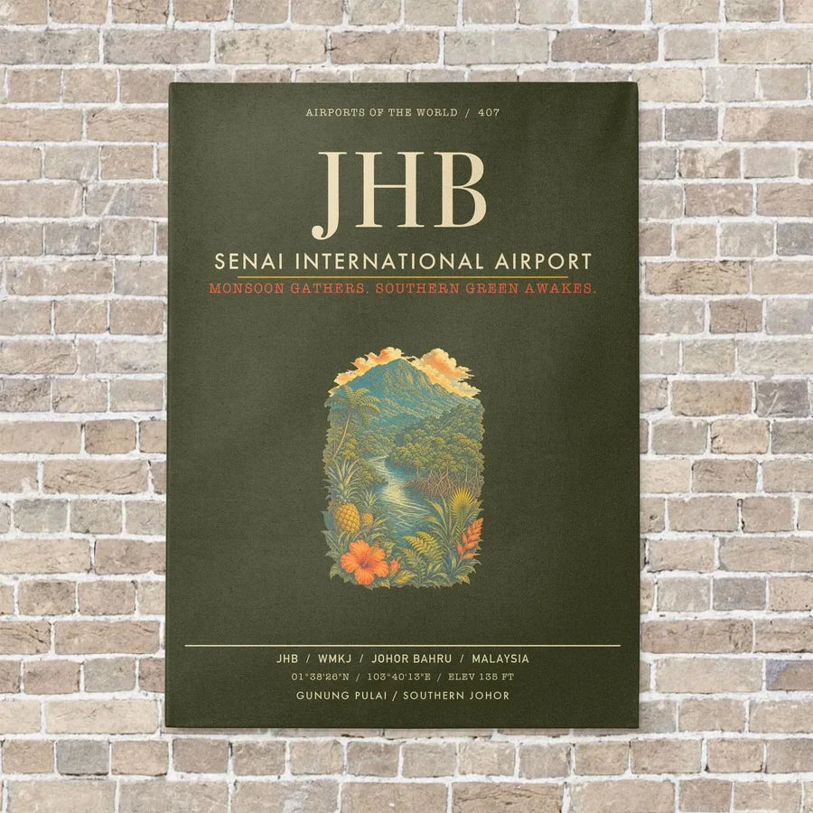 Senai International Airport JHB - Canvas Framed - Green Army