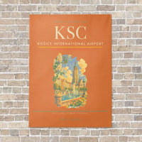 Thumbnail for Košice International Airport KSC vertical canvas print - no frame - orange background
