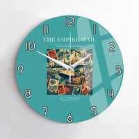 Thumbnail for VINTAGE G4073 - The Empire Mail - Designed Wall Clocks design on turquoise no-frame