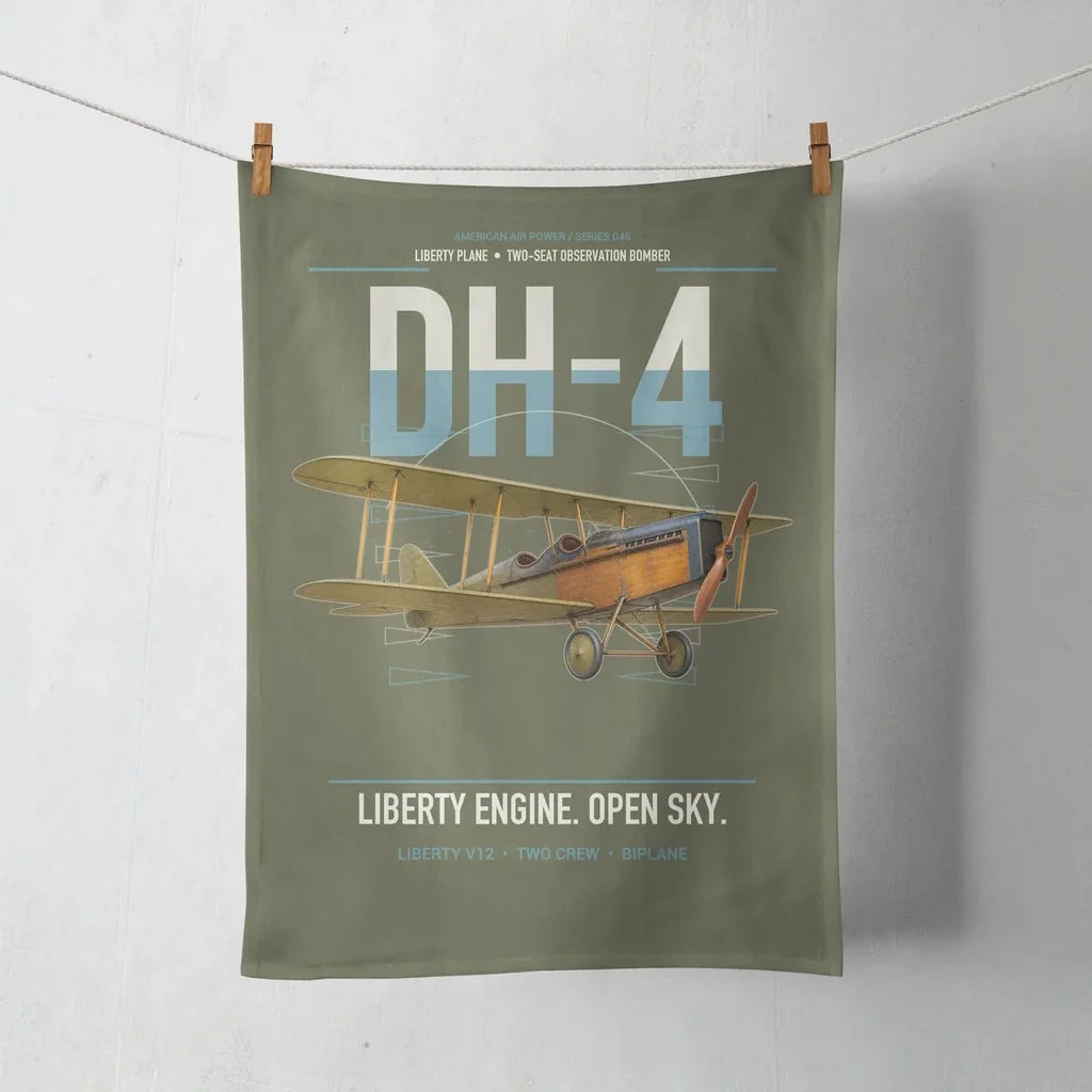 Airco DH-4 Liberty Plane design on green army towel