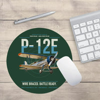 Thumbnail for Boeing P-12E design on dark green round mouse pad