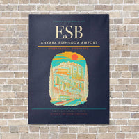 Thumbnail for Ankara Esenboga Airport ESB - Canvas No Frame - Navy Blue