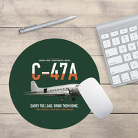Thumbnail for C-47A Skytrain design on dark green round mouse pad