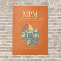 Thumbnail for Maputo International Airport MPM vertical canvas print - no frame - orange background