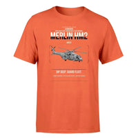 Thumbnail for Leonardo AW101 Merlin HM2 design on orange t-shirt, single-side print